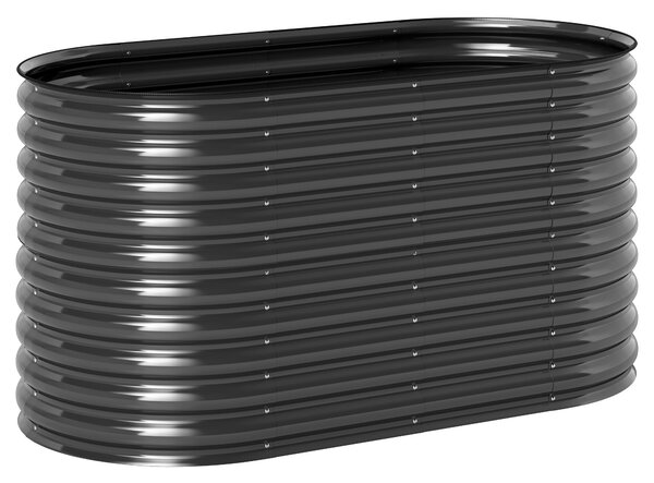 Vyvýšený zahradní záhon Outsunny z oceli, studený rám, skládací květinový box 160x80x80cm pro zahradu, balkon, terasu, ideální pro zeleninu, květiny a