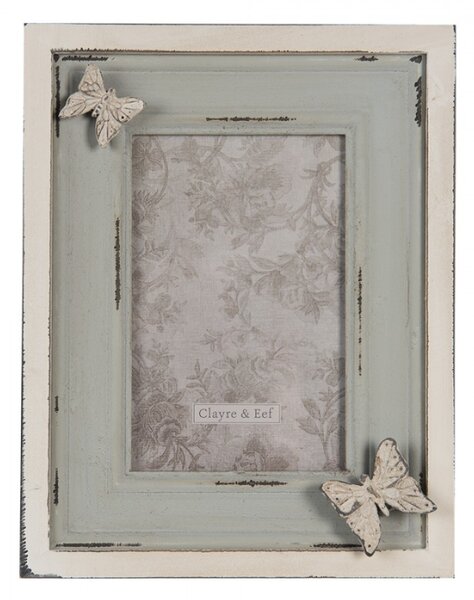 Velký vintage fotorámeček s motýly – 10x15 cm
