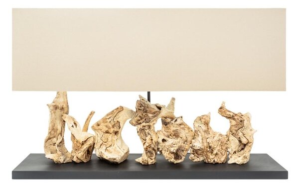 Designová stolní lampa Brenna, 80 cm, béžová, ironwood