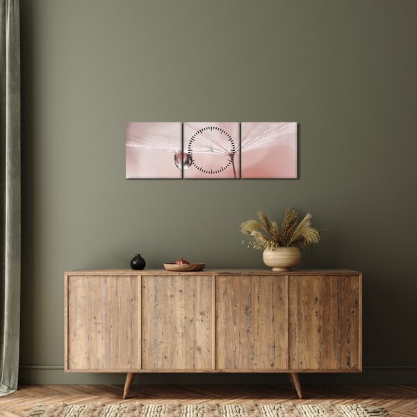Obraz - Kapka rosy (s hodinami) (90x30 cm)