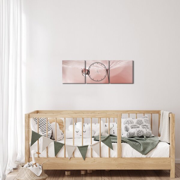 Obraz - Kapka rosy (s hodinami) (90x30 cm)