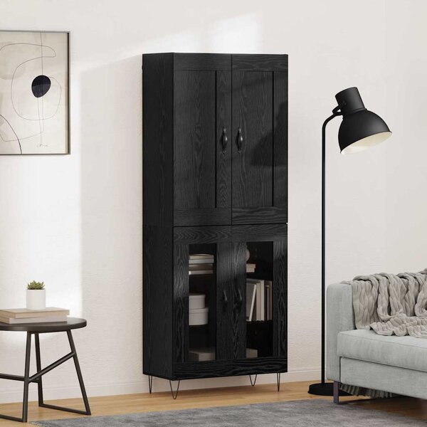 Vysoký bufet Černý dub 69,5 x 34 x 180 cm Kompozitní dřevo 3403170