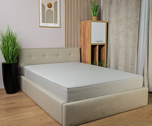 Prostěradlo JERSEY s gumou 80x200 cm SVĚTLE ŠEDÁ 100% bavlna