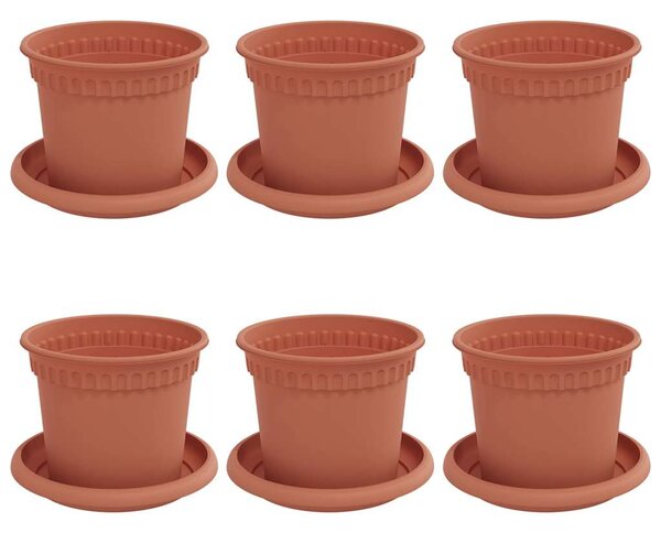 Květináče 6 ks Cihlově červená Plast 3403254