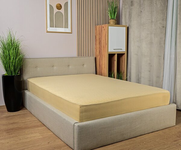Prostěradlo JERSEY s gumou 80x200 cm BÉŽOVÁ 100% bavlna