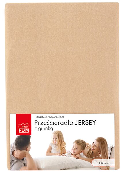Prostěradlo JERSEY s gumou 80x200 cm BÉŽOVÁ 100% bavlna