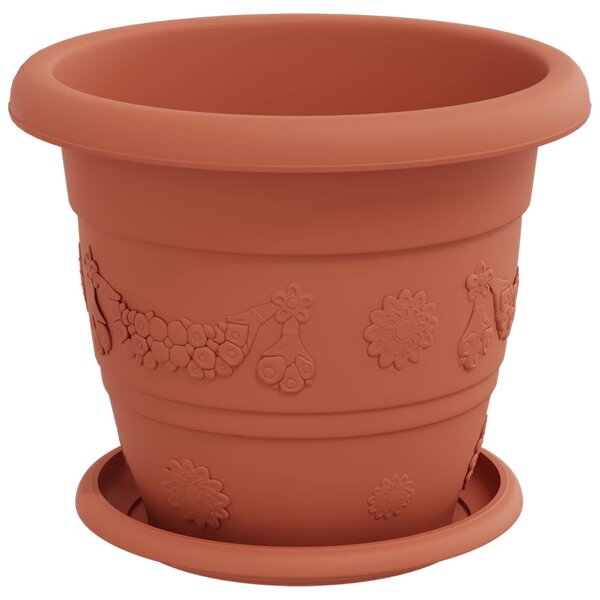 Květináče 6 ks Cihlově červená Ø 22 x 18 cm Plast 3403270