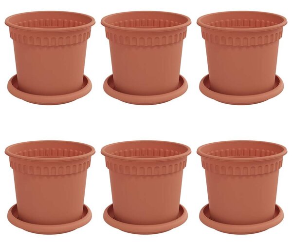 Květináče 6 ks Cihlově červená Plast 3403255