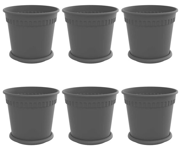 Květináče 6 ks Černá Plast 3403261