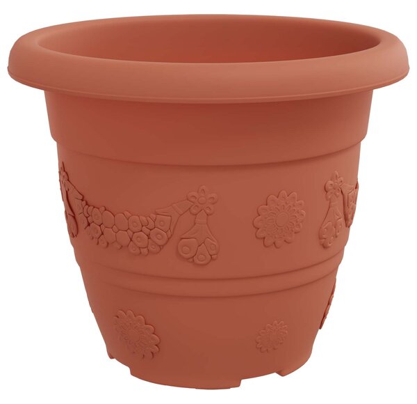 Květináče 6 ks Cihlově červená Ø 22 x 18 cm Plast 3403270