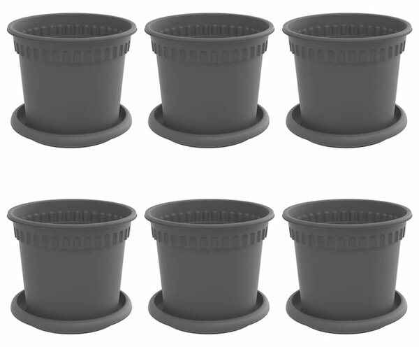 Květináče 6 ks Černá Plast 3403259