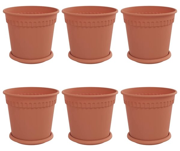 Květináče 6 ks Cihlově červená Plast 3403257