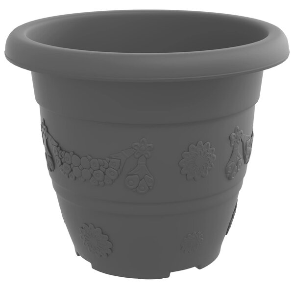 Květináče 6 ks Černá Ø 22 x 18 cm Plast 3403275