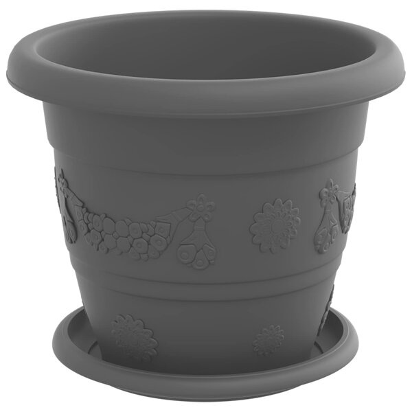 Květináče 6 ks Černá Ø 22 x 18 cm Plast 3403275