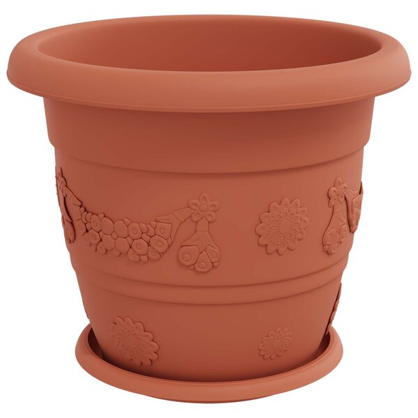Květináče 6 ks Cihlově červená Ø 34 x 28 cm Plast 3403273