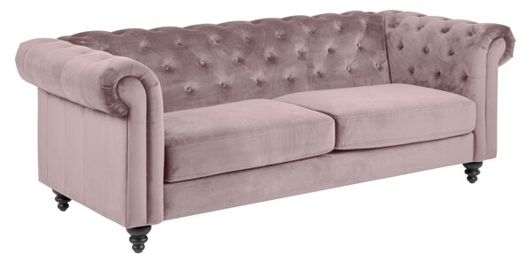 Luxusní sedačka Ninetta Chesterfield světle růžová