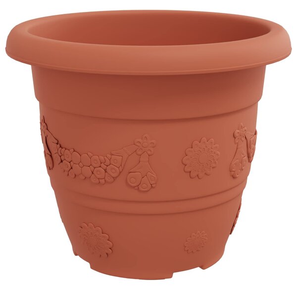 Květináče 6 ks Cihlově červená Ø 30 x 25 cm Plast 3403272