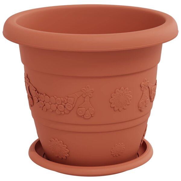 Květináče 6 ks Cihlově červená Ø 26 x 21.5 cm Plast 3403271