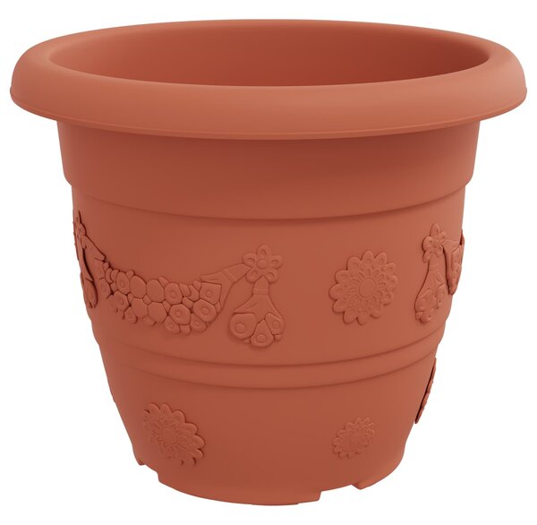 Květináče 6 ks Cihlově červená Ø 34 x 28 cm Plast 3403273