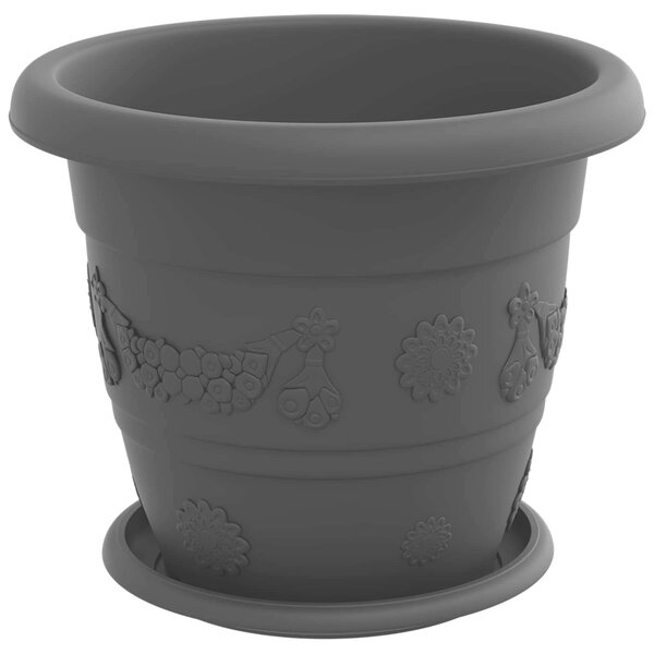 Květináče 6 ks Černá Ø 26 x 21.5 cm Plast 3403276