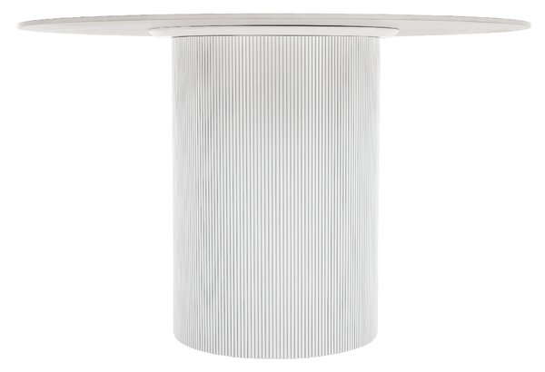 KONDELA Jídelní stůl, bílý mramor/MDF, průměr 120 cm, MAHIR TYP 1
