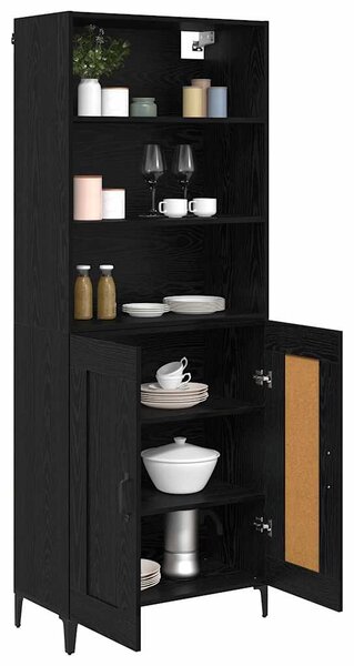 Vysoký bufet 2 ks Černý dub 69,5 x 34 x 180 cm Kompozitní dřevo 3403591