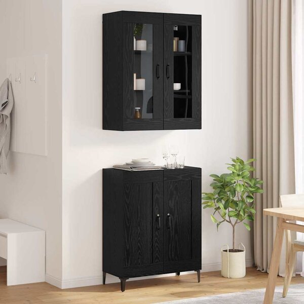 Vysoký bufet Černý dub 69,5 x 34 x 180 cm Kompozitní dřevo 3403582