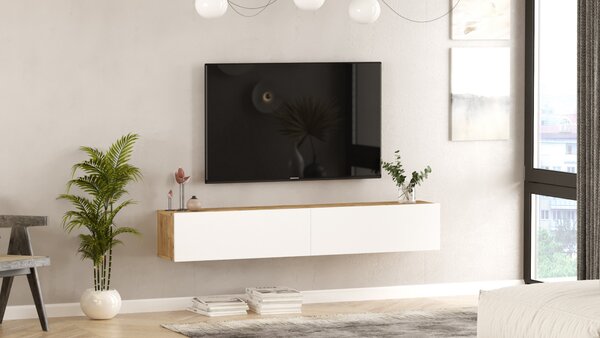 TV stolek/skříňka Freddie 8 (Borovice atlantic + Bílá)