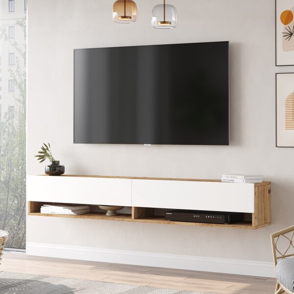 TV stolek/skříňka Freddie 9 (Borovice atlantic + Bílá)