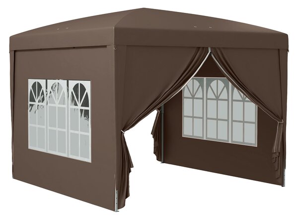 Outsunny Pavilon přibližně 3x3m, Vodotěsný Stabilní Zimní Skládací Pavilon, UV Ochrana 50+, Skládací Party Stan Zahradní Stan se 4 Bočními Panely a Ta