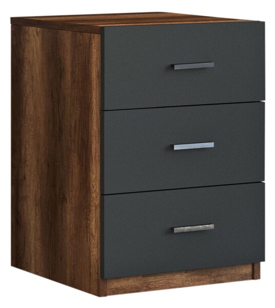 Komoda Vincent 3 (ořech + antracit). Akce -15%