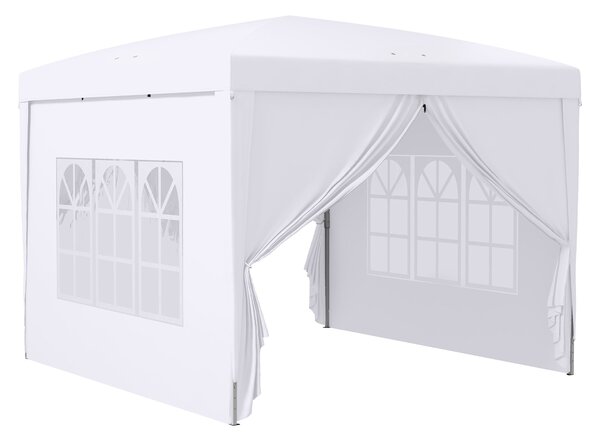 Pavilon Outsunny cca 3x3m, vodoodpudivý stabilní zimní skládací pavilon, UV ochrana 50+, skládací párty stan s 4 bočními panely a taškou, zahradní pav