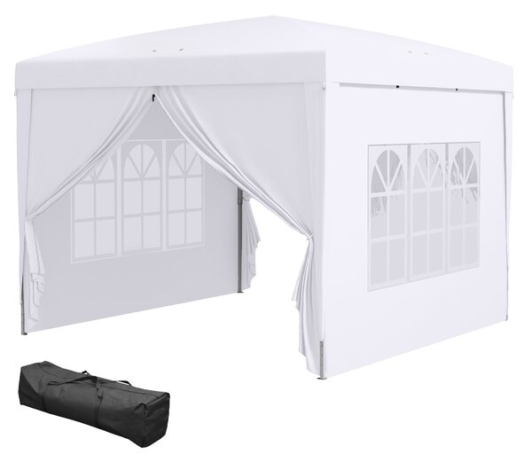 Pavilon Outsunny cca 3x3m, vodoodpudivý stabilní zimní skládací pavilon, UV ochrana 50+, skládací párty stan s 4 bočními panely a taškou, zahradní pav