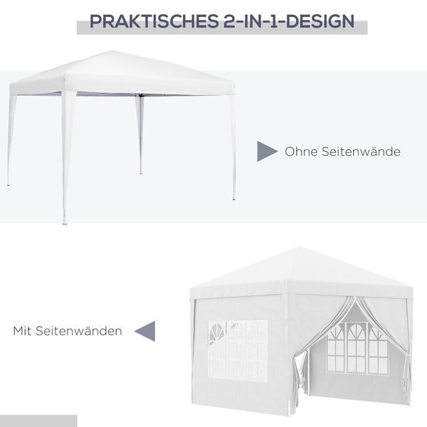 Pavilon Outsunny cca 3x3m, vodoodpudivý stabilní zimní skládací pavilon, UV ochrana 50+, skládací párty stan s 4 bočními panely a taškou, zahradní pav