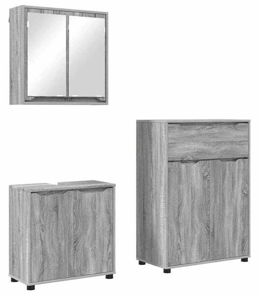Sada koupelnového nábytku 3 ks Šedá Sonoma 72,5 x 36,5 x 100 cm 3403856
