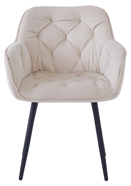 KONDELA Designové křeslo, béžová Velvet látka, FEDRIS NEW