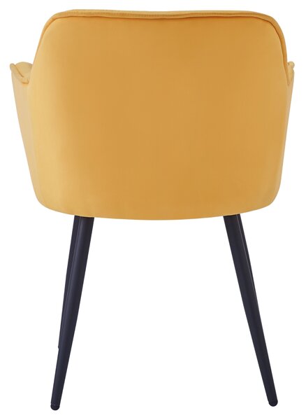 Designové křeslo TIRRA - látka Velvet, žlutá / černá