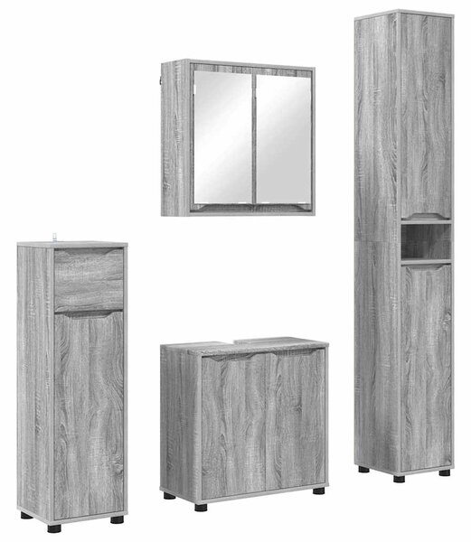 Sada koupelnového nábytku 4 ks Šedá Sonoma 30,5 x 30 x 195 cm 3403846