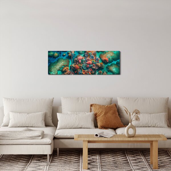Obraz - Pohled do moře (s hodinami) (90x30 cm)