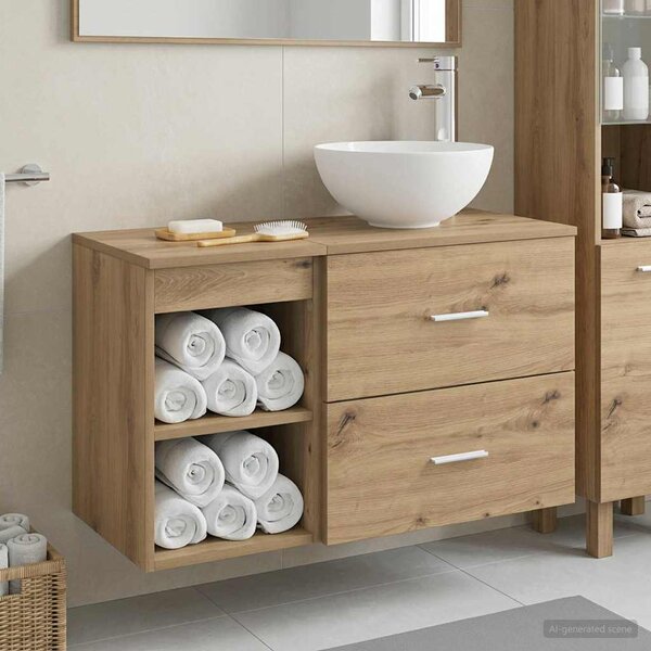 Sada koupelnového nábytku 2 ks Dub artisan Kompozitní dřevo 3403871