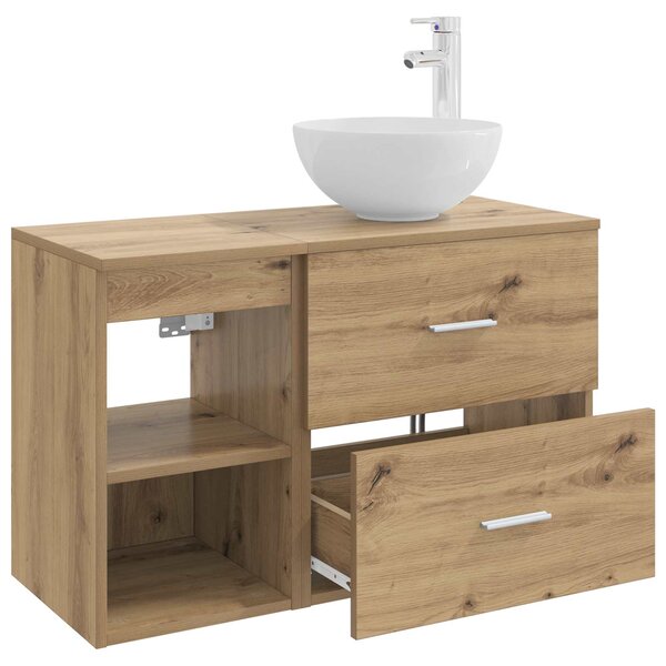 Sada koupelnového nábytku 2 ks Dub artisan Kompozitní dřevo 3403871