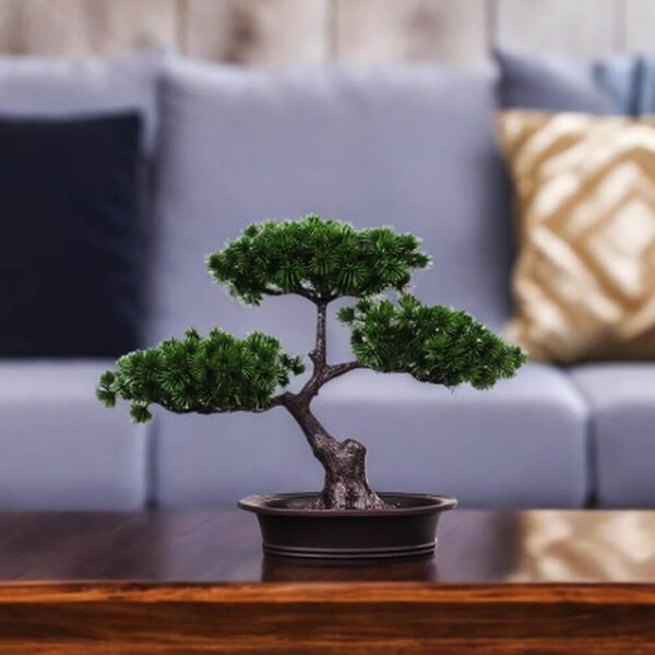 4Leaders Umělá bonsai v květináči s kamínky 27×27,6×13,5 cm