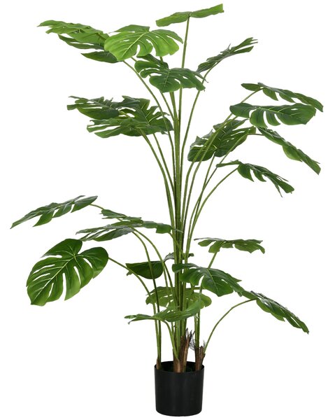 HOMCOM Umělé rostliny, Umělá Monstera Deliciosa, 180 cm vysoká umělá rostlina se 24 větvemi, pokojová rostlina, umělý strom, dekorace pro interiéry, z