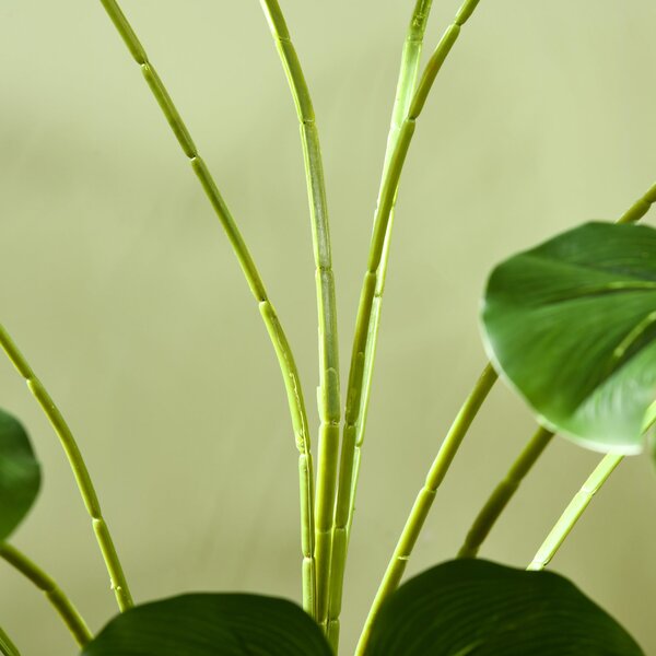 HOMCOM Umělé rostliny, Umělá Monstera Deliciosa, 180 cm vysoká umělá rostlina se 24 větvemi, pokojová rostlina, umělý strom, dekorace pro interiéry, z