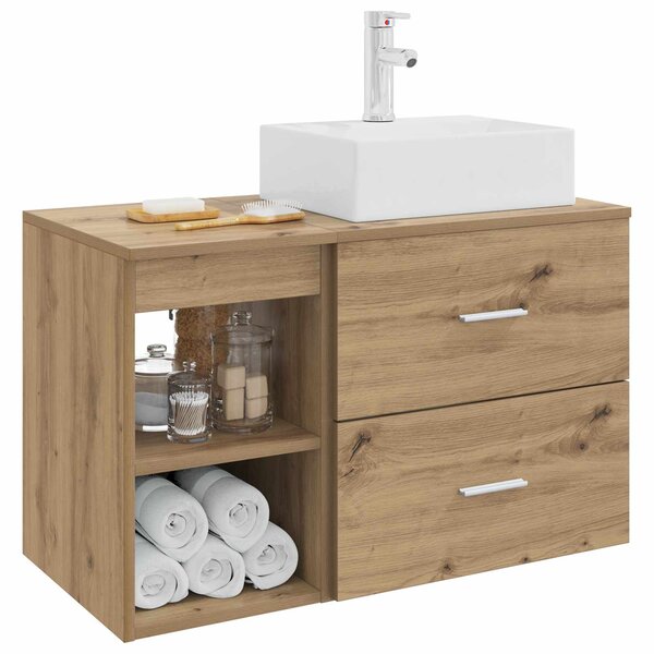 Sada koupelnového nábytku 2 ks Dub artisan Kompozitní dřevo 3403895