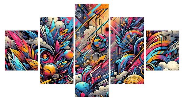 Obraz - Pestrobarevné graffiti (125x70 cm)