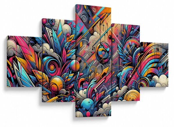 Obraz - Pestrobarevné graffiti (125x70 cm)