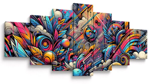 Obraz - Pestrobarevné graffiti (210x100 cm)
