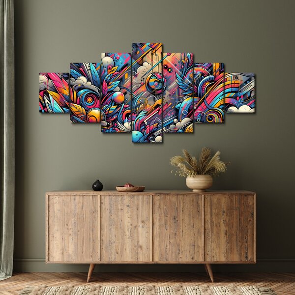 Obraz - Pestrobarevné graffiti (210x100 cm)