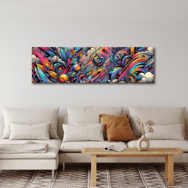 Obraz - Pestrobarevné graffiti (170x50 cm)